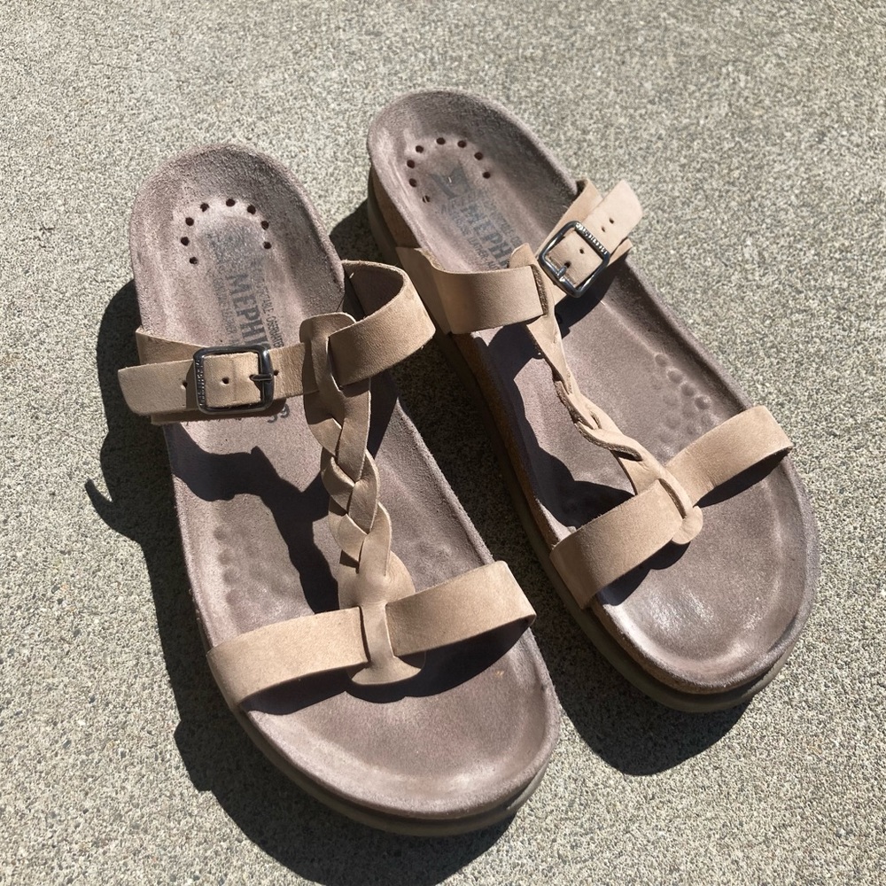 Mephisto strappy cork footbed sandals, 8 US/ 39 EU